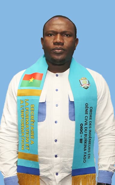 Ing. TAPSOBA K. Franck, Secrétaire à la formation et à l’information de l'Ordre des Ingénieurs en Génie Civil du Burkina Faso
